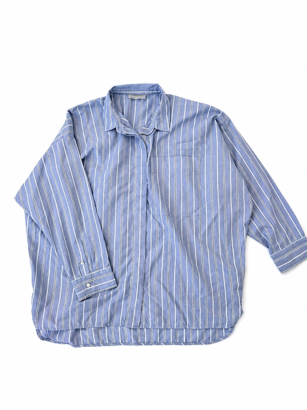 Everlane Striped Button Up Shirt Women Large Lightweight Cotton Oversized L